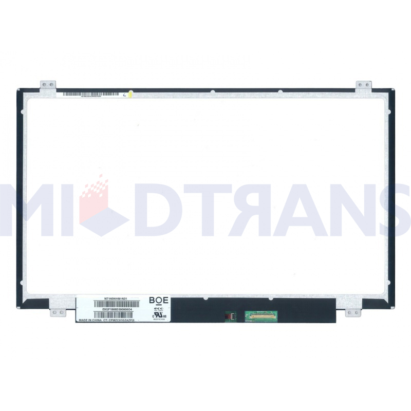 NT140WHM-N31 NT140WHM N31 14.0 "Tela LCD Novo painel de laptop grau A de Dispilay 1366*768 30 pinos Substituição