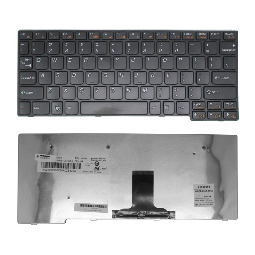Preço de fábrica adequado para teclado de laptop Lenovo S10-3 EUA preto peças de reposição