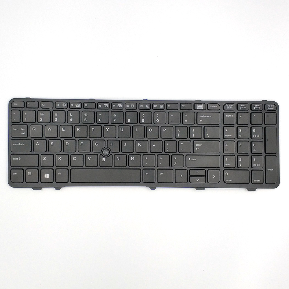 Substituição de layout de teclado de laptop nos EUA para HP Probook 650 G1 com bastão apontador com moldura