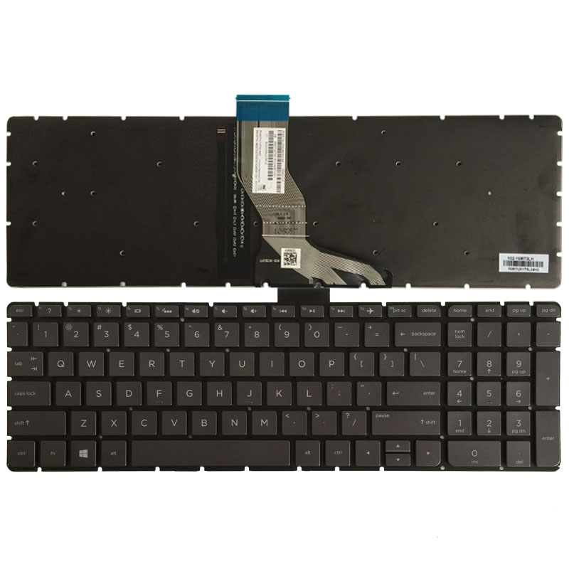 Novo teclado americano para teclado de laptop HP Pavilion 15-AB layout inglês preto sem moldura