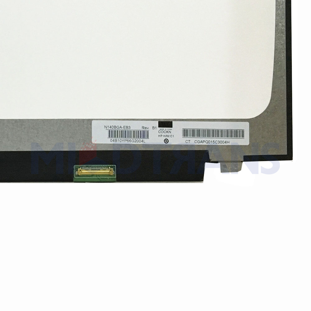 Matriz de laptop LCD de 14.0 polegadas 1366*768 EDP 30 PIN MODELO N140BGA-EB3 N140BGA EB3